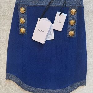 Balmain Blue Mini Skirt